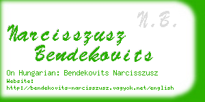 narcisszusz bendekovits business card